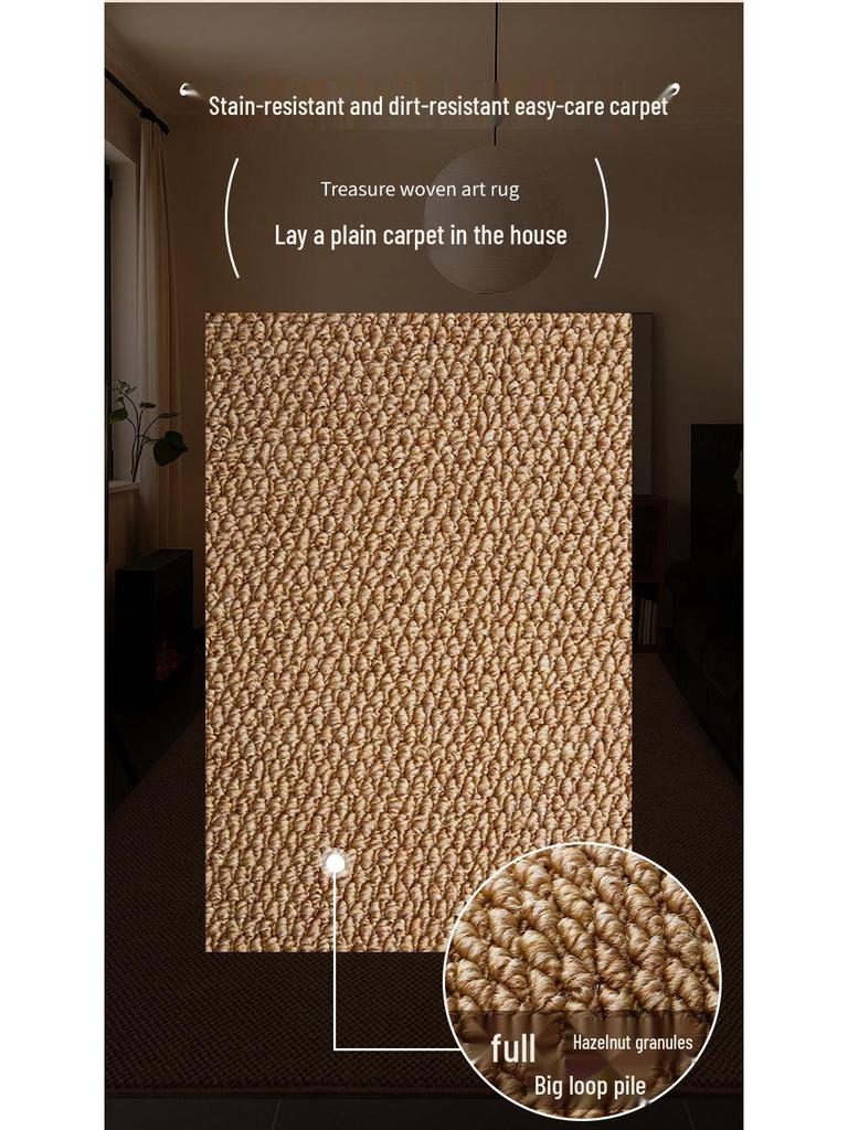 Vintage Wabi-Sabi Sisal Cat Scratch Rug for Living, Tea, and Meeting Rooms - Customizable Size