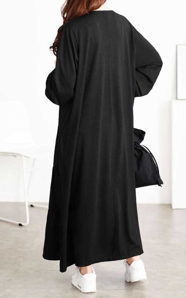 Gold Japan Plus Size Long Tiered Stretch Candy Perfect for and Size Women's Dress, Sleeves, Sleeves, Fall, Winter, Spring, 4L, Black, cast-5552013