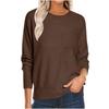 Women's Fashion Round Neck Pullover Sweater Casual Versatile Solid Color Knit Top