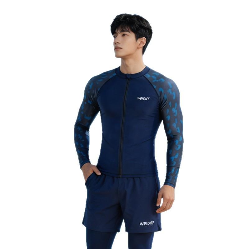 Mens UV Protection Rash Guard Set Long Sleeve Top Full-Length Pants Quick Dry Wetsuit Surfing Snorkeling Swimming