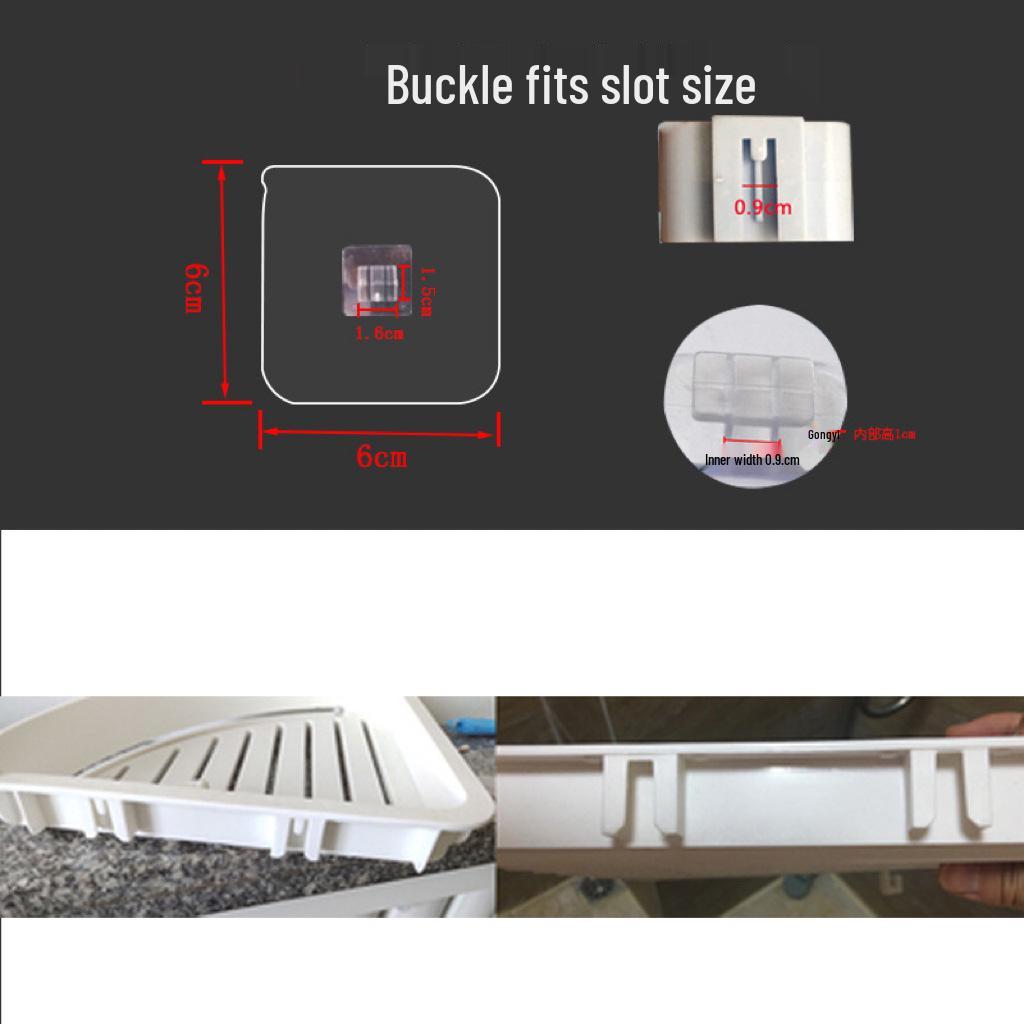 Transparent Acrylic Strong Adhesive Hook Sticker Shelf - No-Punch, Traceless Brushed Buckle