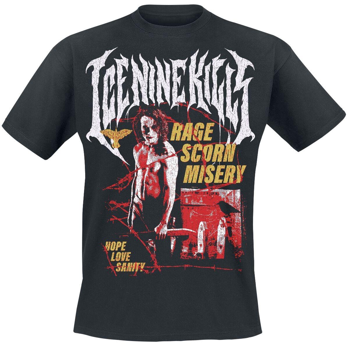 Ice Nine Kills Band The Crow Rage Scorn Misery Print T Shirt 100 Cotton Casual Neutral Tee Metalcore Streetwear M
