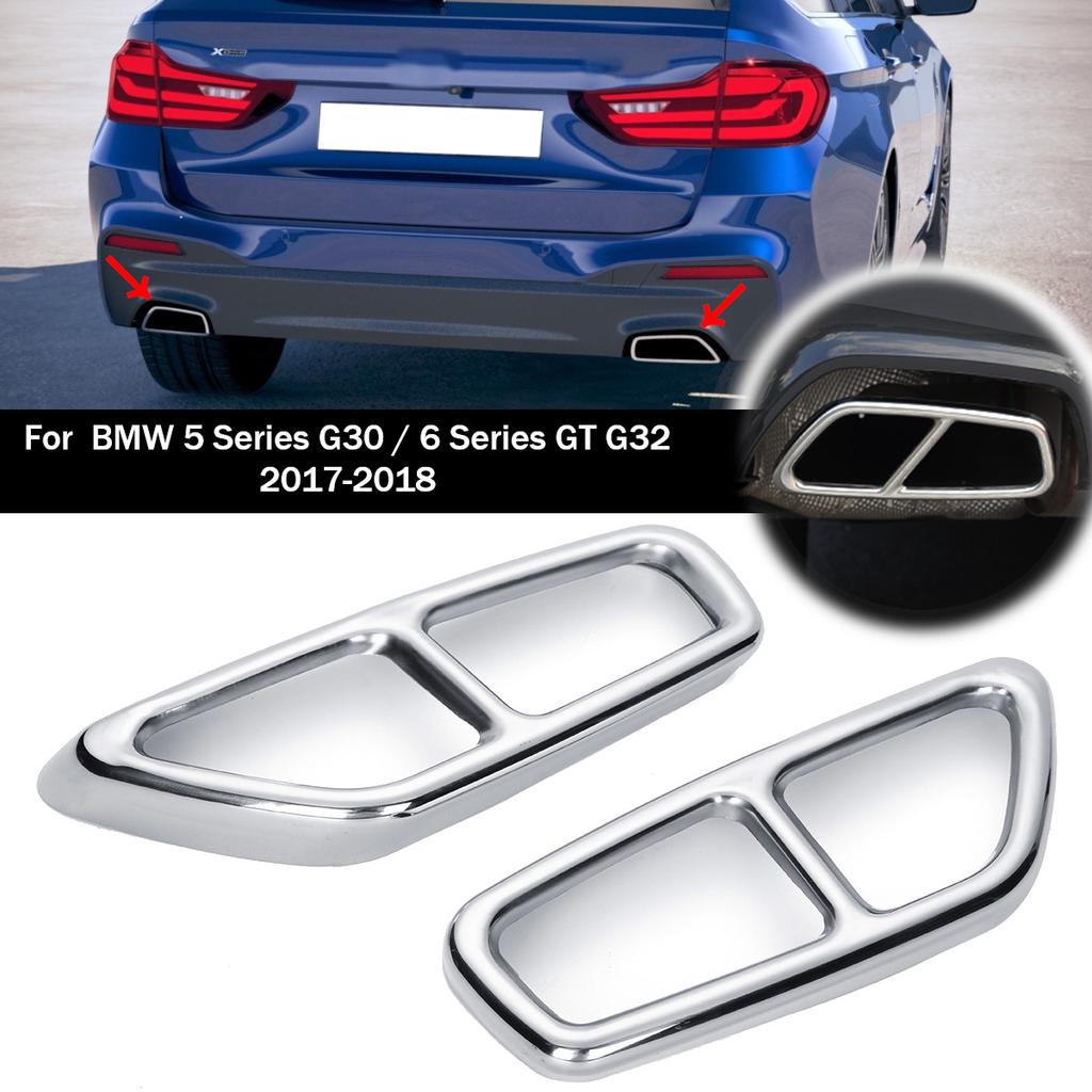Details about / 2x Rear Exhaust Pipe Cover Trims Fit For BMW 5 6 Series G30 G32 2017-18