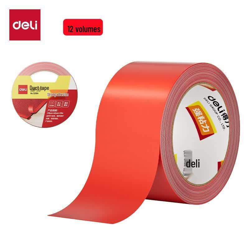 Deli 52004 Red Cloth Duct Tape for Typhoon Protection