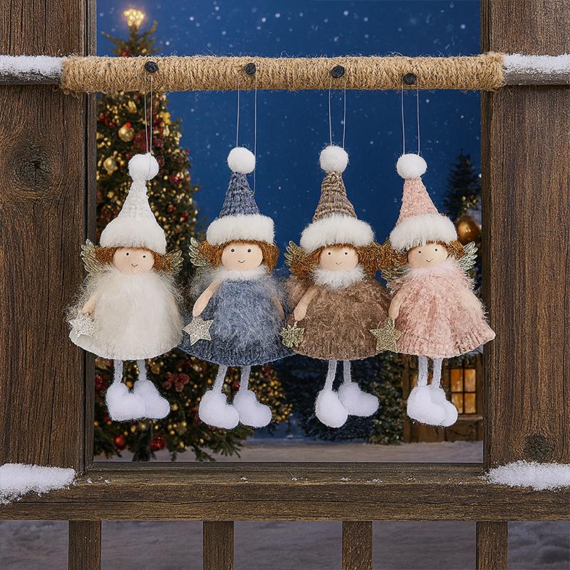 Cute Christmas Birds With Hat Scarf Christmas Decorations Xmas Tree Hanging Pendant Girl Angel Doll Navidad New Year Gifts Natal