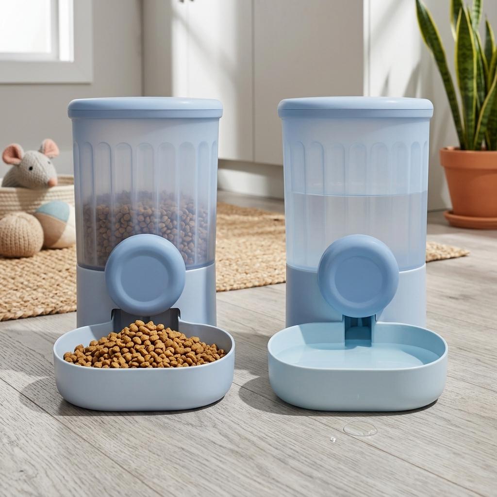 Automatic Pet Water Feeder and Food Dispenser for Cat Dog Cage Use Quiet Splash-proof Universal Cat Dog Feeder