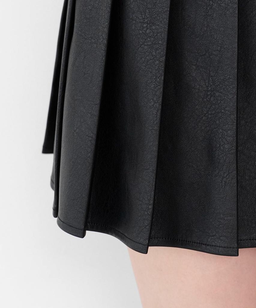 PU Pleated Skirt Winter Black [WEGO] Pants, Spring, Autumn, Clothing, Bottoms, Women's Skirt, XS,