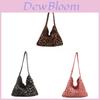 Leopard Print Canvas Tote Bag For Women Large Capacity Casual Shoulder Bag For Daily Use