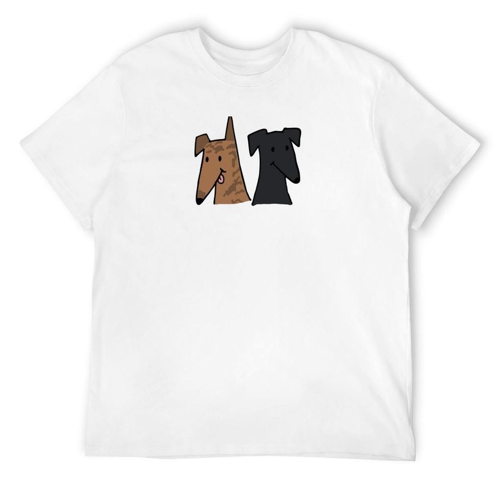 2 Greyhounds Color T-Shirt graphics customs mens clothes