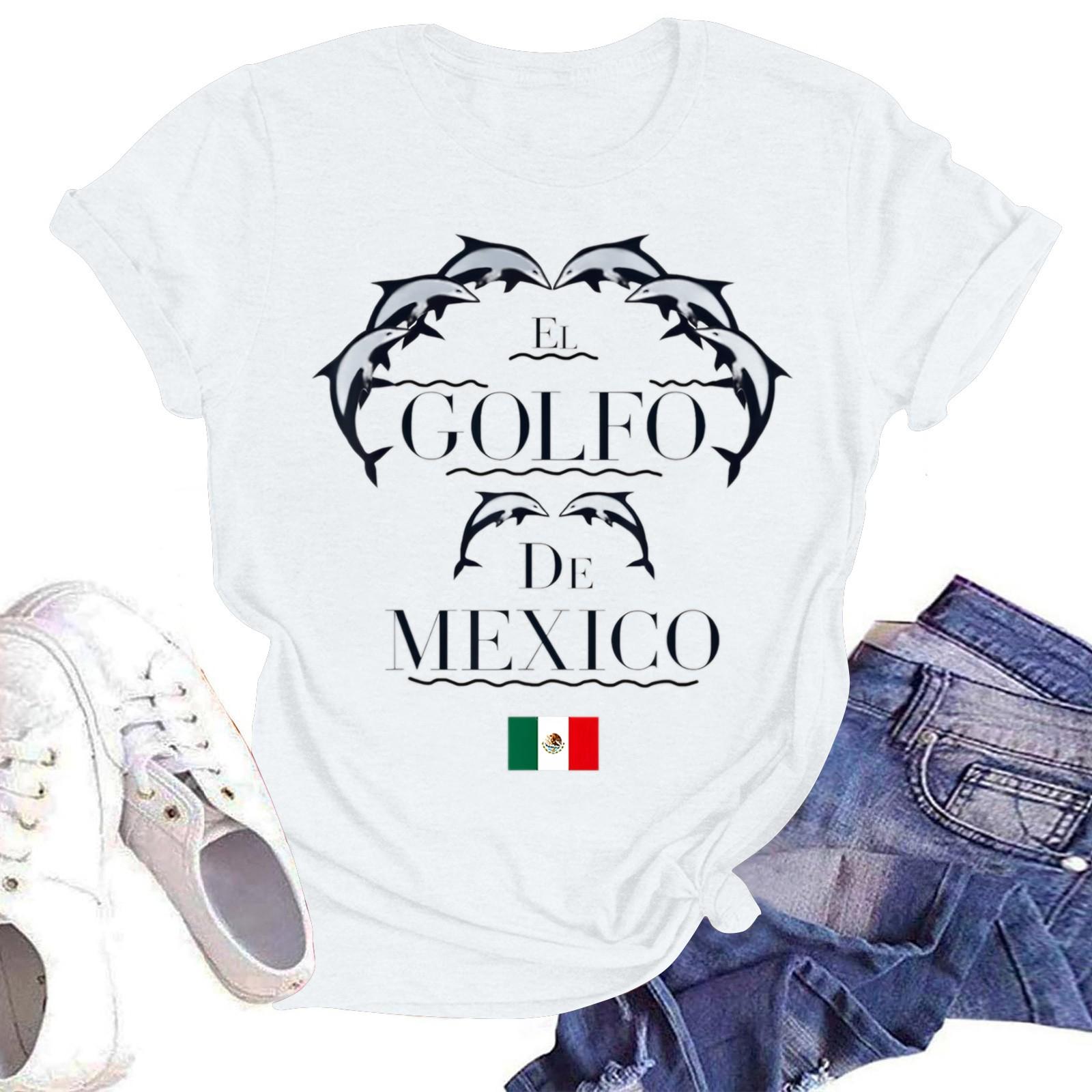 

Жіноча повсякденна модна вулична тонка футболка з коротким рукавом і принтом Мексика XL білий