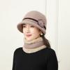 New Autumn and Winter Hat Women's Hat Man Mother Plus Velvet Rabbit Wool Hat Warm Hat Scarf Set