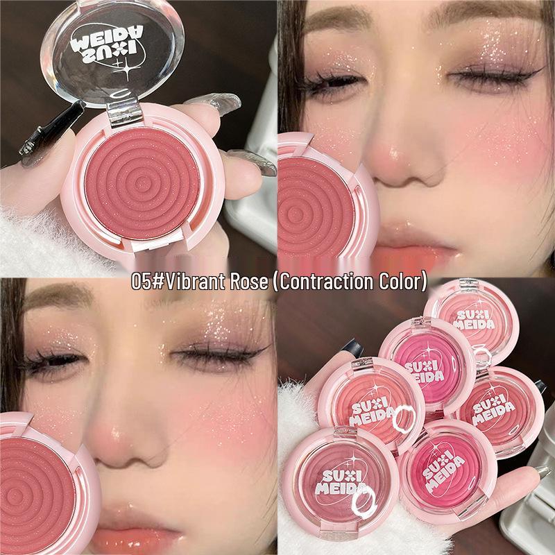 Suxi Meida Zhenyan Girl Vitality Blush - Long-lasting, Non-caking, Highlight & Brighten, Natural Blend, Single Shade.