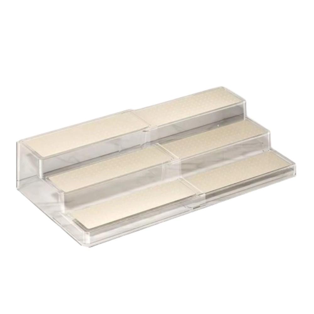 Visible Expandable Step Shelf 3 Tier Cabinet Storage Rack Clear Expandable Spice Rack  Pantry