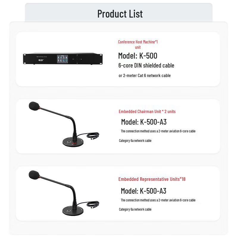 Weishu K-500 Wired Gooseneck Conference Microphone System (CN version)