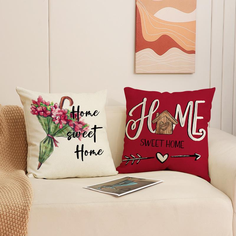New Floral Letter Print Pillow, Simple and Versatile, Living Room Decoration, Sofa Cushion, Bedroom Bedside Cushion