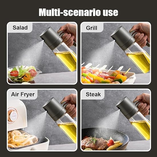 MZMSBAO Oil Sprayer, Olive Oil Mister, Heat-Resistant Glass, Cooking Oil Spray Bottle, for Grapeseed