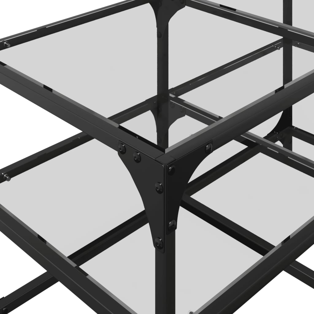 Glass Top Coffee Table Transparent 78.5 x 40 x 45 cm Steel