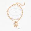 New starfish pendant imitation pearl anklet Cute women's fashion simple multi-layer foot accessories