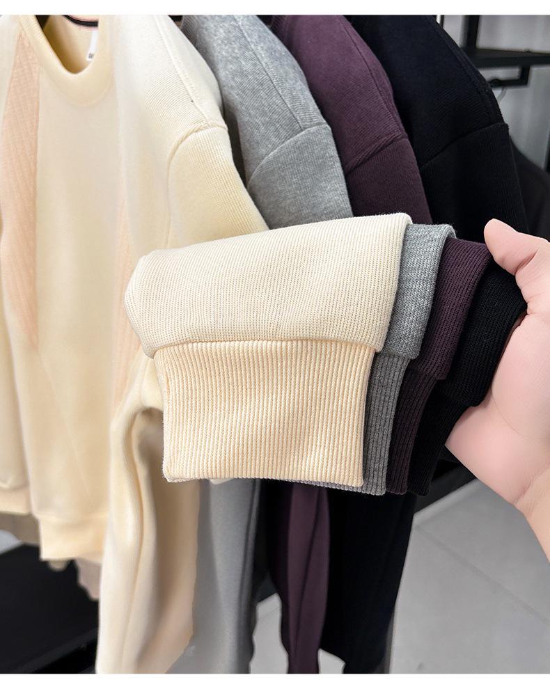 Men's Autumn 2025 Long-Staple Cotton Drop Shoulder Hoodie - Trendy Loose Fit, Long Sleeve