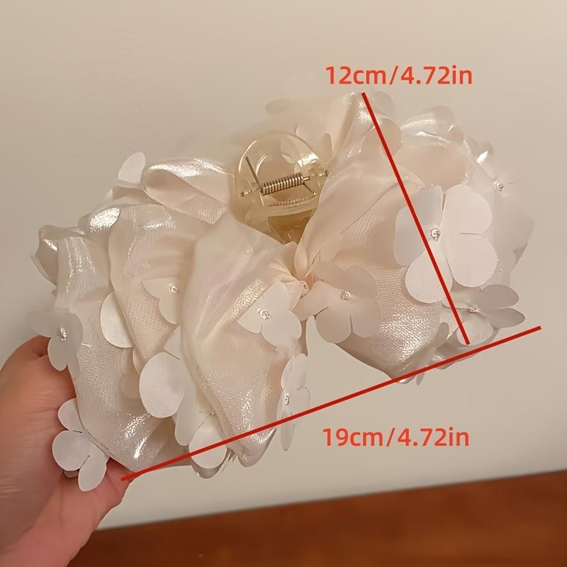 New Multi-Layer Mesh Bow Claw Clip, Large Hair Clamp for Back of Head, Elegant Updo Hairpin