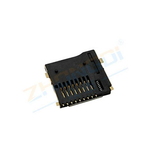 TF-002-P Spring-loaded 9P MicroSD (TF) Card Socket
