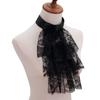 Tiered Ruffled Lace Necktie Collar with Wrist Cuffs Set Victorian Colonial Jabot Set Renaissances Halloween Costume