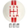 Akozon 5 Speed Gear Shift Knob for Manual Replacement Shifter Lever Stick Head Knob for from 1967 To 2018 (White Red)