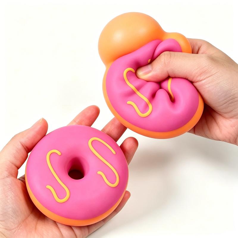 Süßer Donut-förmiger Stressabbau-Quetschwürfel Anti-Angst TPR-Quetschspielzeug Geschenke