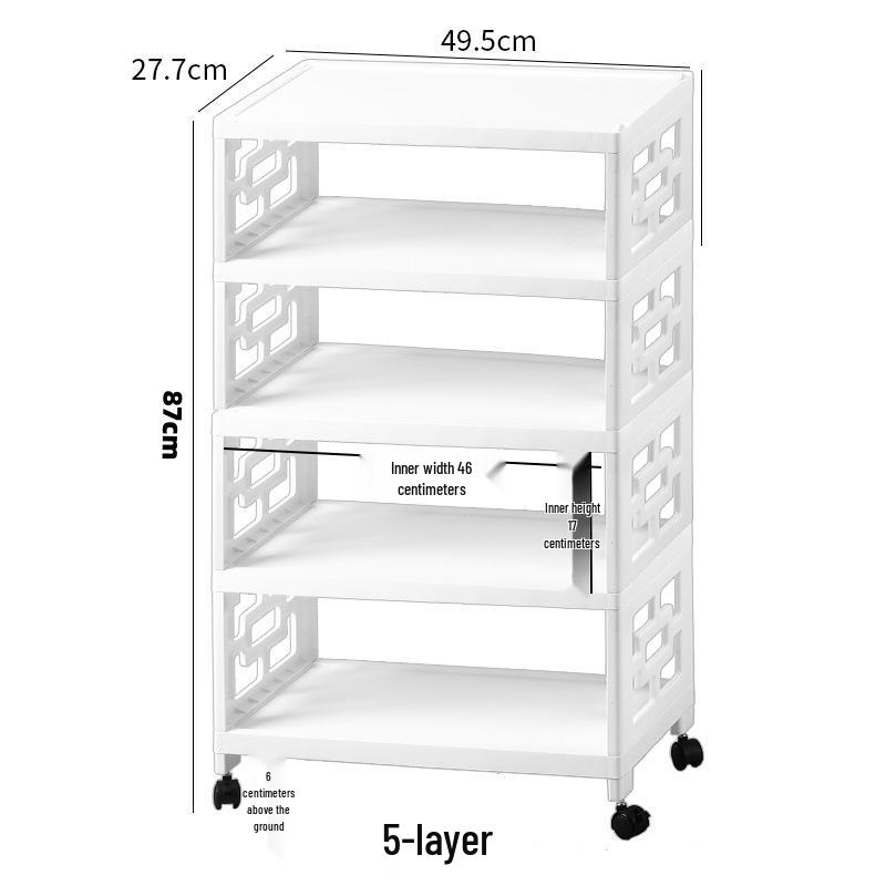 Multi-Layer Movable Storage Rack for Kitchen and Shoes
