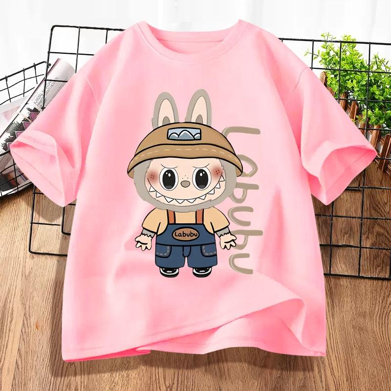 Labubu children's short sleeved T-shirt is soft and comfortable