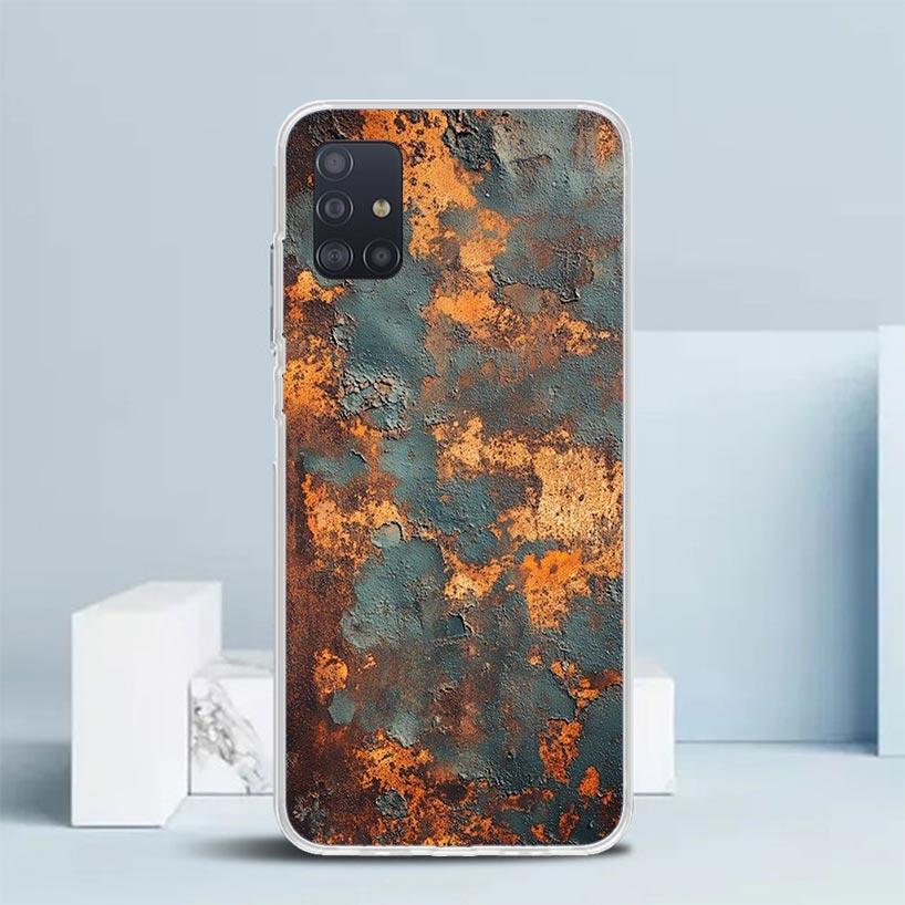 Vintage Industrial Style Rusty Pattern Soft Cover for Samsung Galaxy A12 A22 A32 A52 A72 A02S Phone Case Note 20 Ultra 10 S10 Pl