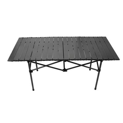 120cm Outdoor Folding Portable Picnic Camping Table Roll Up Table with Storage Mesh Basket Carrying Bag for Indoor Outdoor BBQ