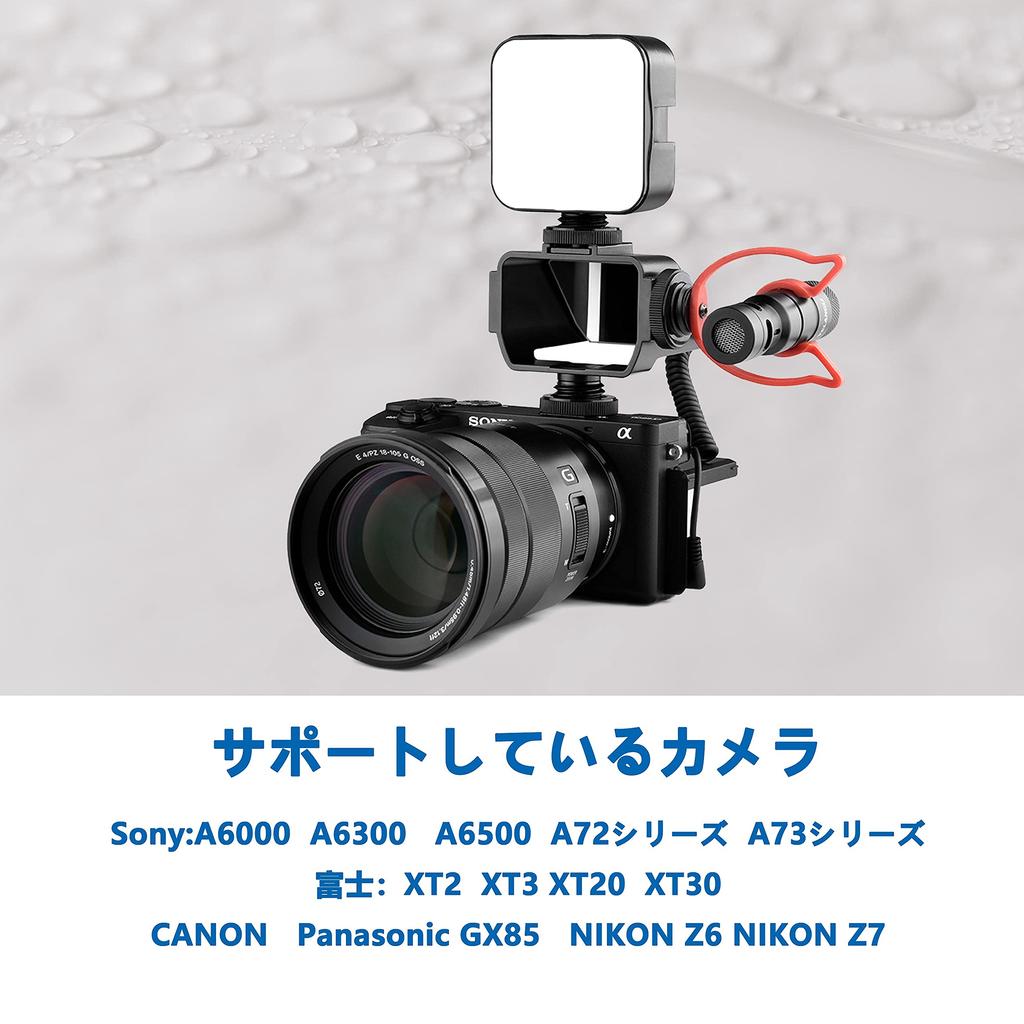 Selfie Mirror for External Selfie Selfie HD Lens Adjustable Cold Shoe Connector and Microphone Compatible with and Nikon Cameras Camera, Device,