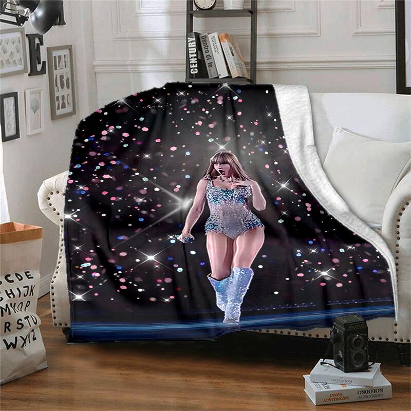 TS Fan Flannel Blanket Soft All-Season Throw, Design for Camping, Car Travel, Hiking Sofa, Bed, Office Perfect Gift for Parties