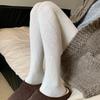 Lolita Rhombus Jacquard Pantyhose Retro Knitted Hollow Design Warm Base Leggings Korean Style Autumn Stockings Tights