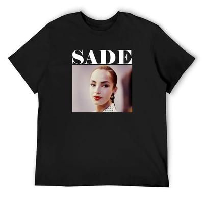 80s SADE On Black T-Shirt Summer Shirt Korean Fashion Custom T-shirts Slim Fit T Shirts for Men