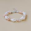 Handmade Seashell & Crushed Stone Bracelet with Lobster Clasp - Perfect Summer Travel Souvenir