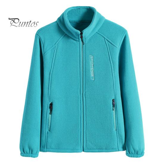 

Весна-зима Женская куртка с воротником-стойкой из флиса, застежка-молния, длинный рукав, однотонный кардиган, сохраняющий тепло, спортивная верхняя одежда с карманами XXXL