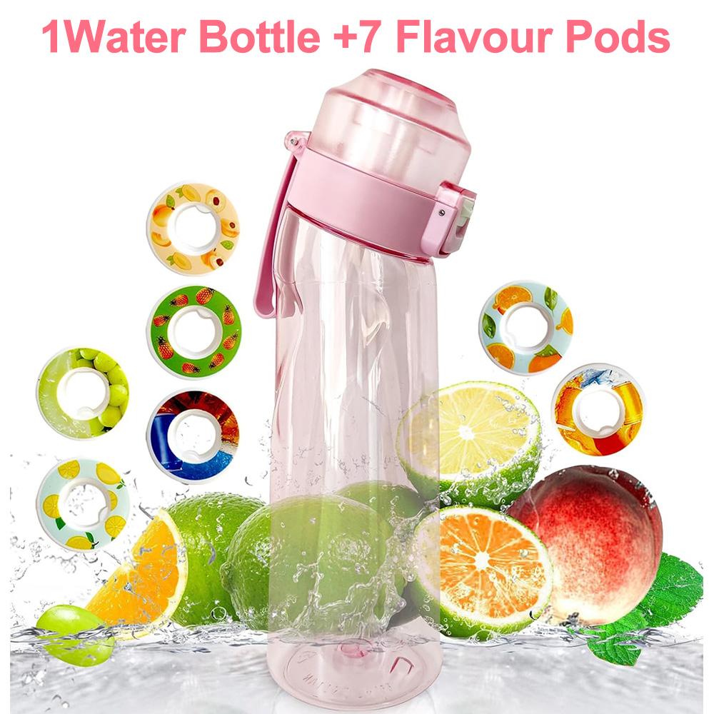 650ML Sport-Luftwasserflasche BPA-frei, Fruchtduftkapseln, Auslaufsicherer Sportwasserbecher für Laufen im Freien, Fitnessstudio