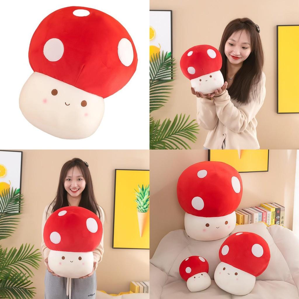 Toy Mushroom Plush Soft Stuffed Doll Cartoon Kids Bedroom Decor Birthday Gift