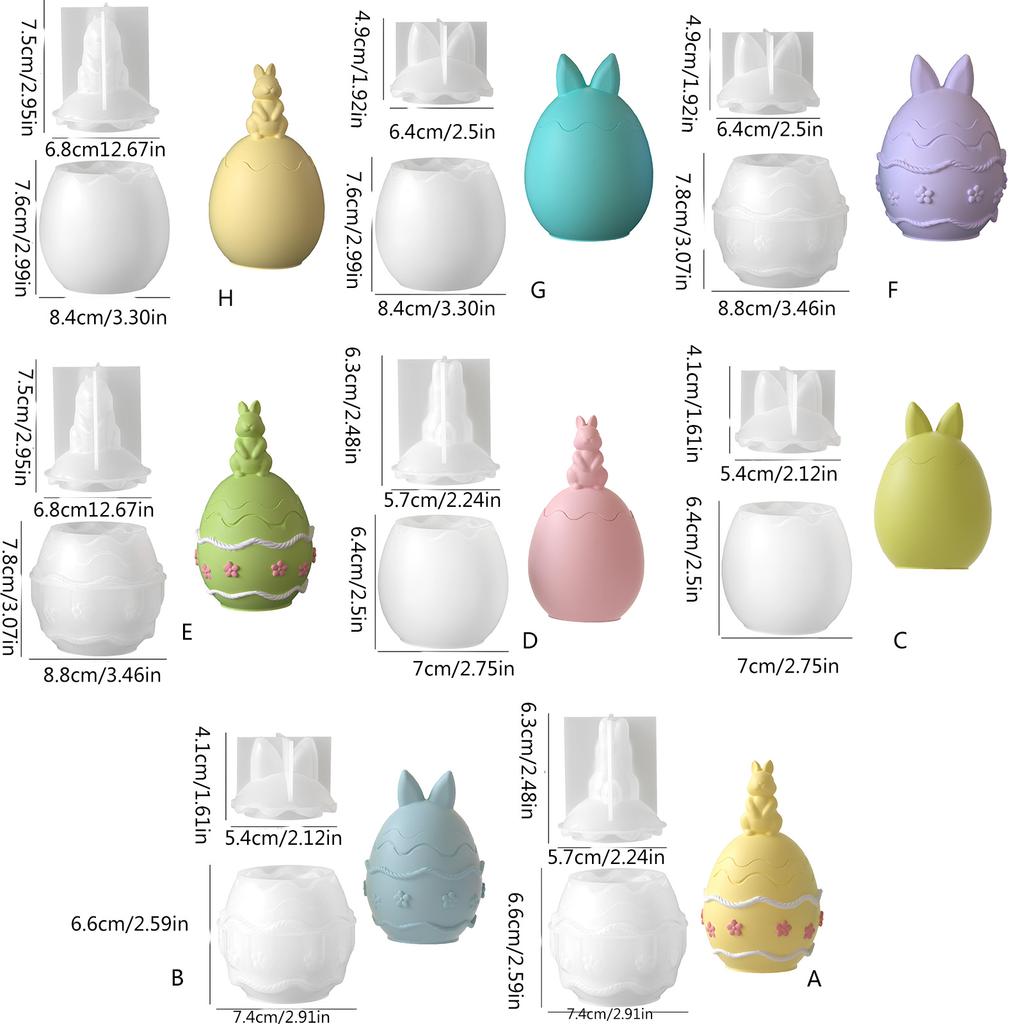 Food Grade Silicone Rabbits Eggs Candle Making Mould Multipurpose Craft Tool For Home Decoration