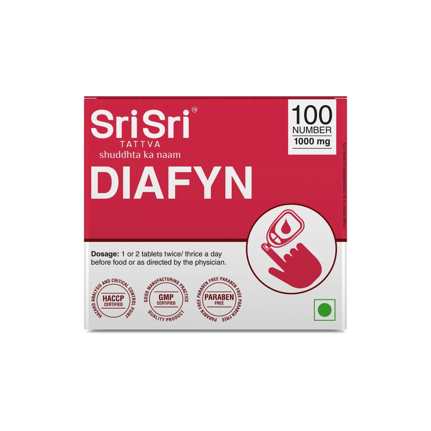 

Sri Sri Tattva DIAFYN for Blood Sugar Control, 100 Tablets | 1000 mg