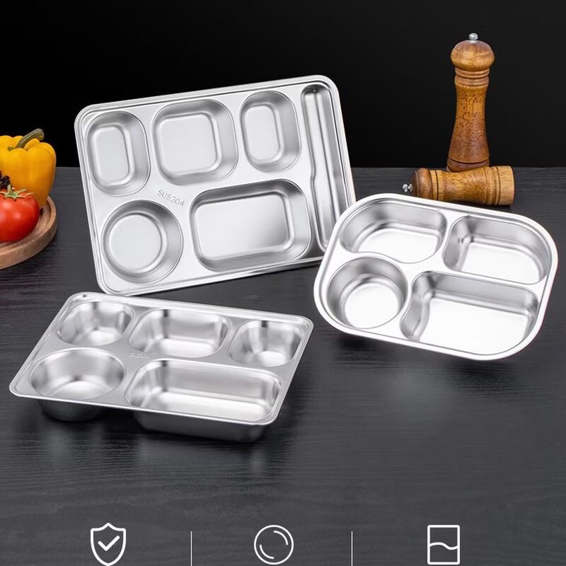 304 Stainless Steel Divided Meal Tray