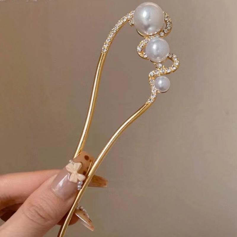 Pearl u-shape hair clips accessories Hairpin Female Plug comb Hairpin Hair Plate Fixed artifacts Hairpin Headdress