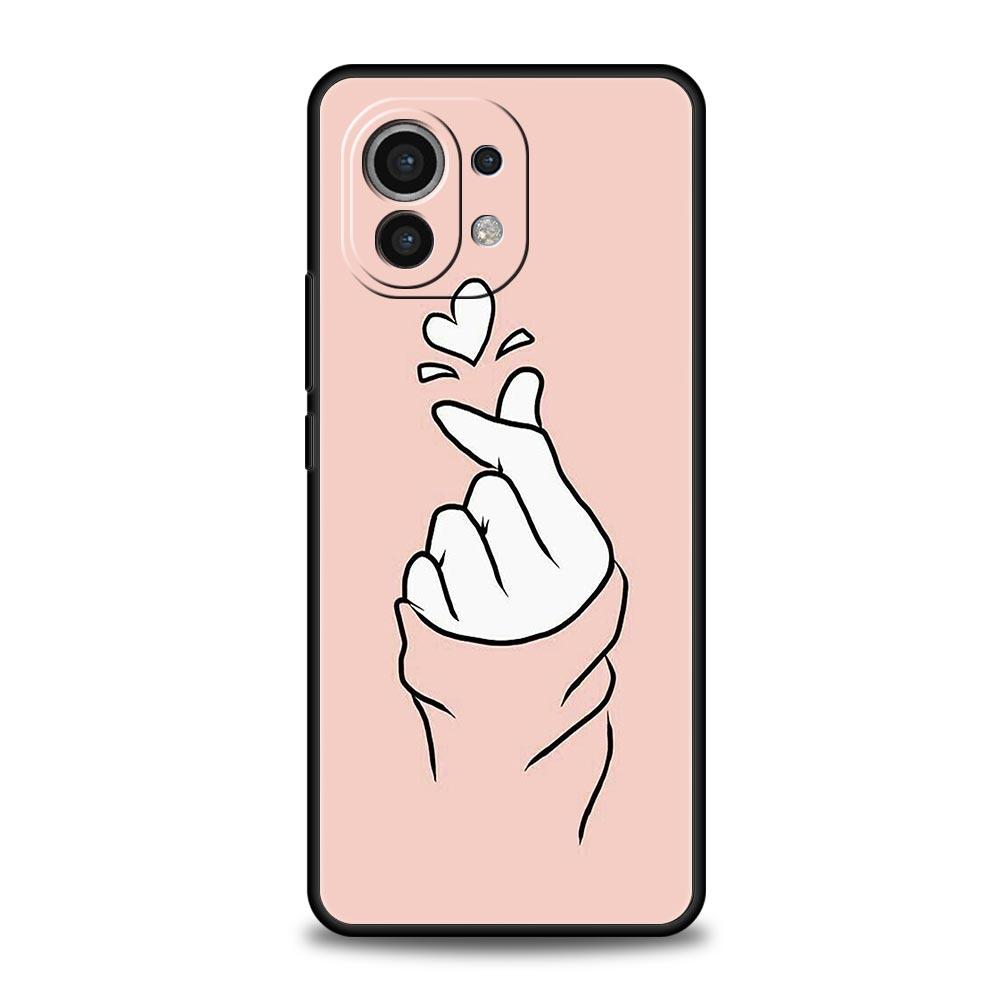 Phone Case Cover for Xiaomi Mi 17 15 14 13 12 11 Ultra 15T 14T 13T 12T 11T Pro Lite 5G Soft TPU Capas Black White Love Kpop Bags