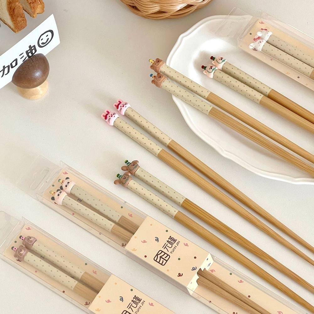 Cartoon Animal Chopsticks Bamboo Non Slip Chopsticks New Long Chopsticks  Tableware