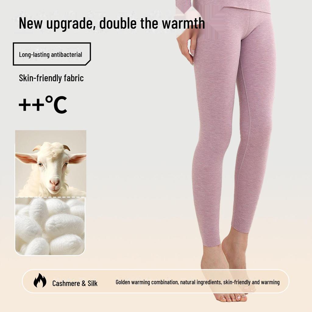 Damen Hochtailliertes Thermisches Kaschmir-Seiden-Hosenanzug-Set - Antibakteriell und Nahtlos.