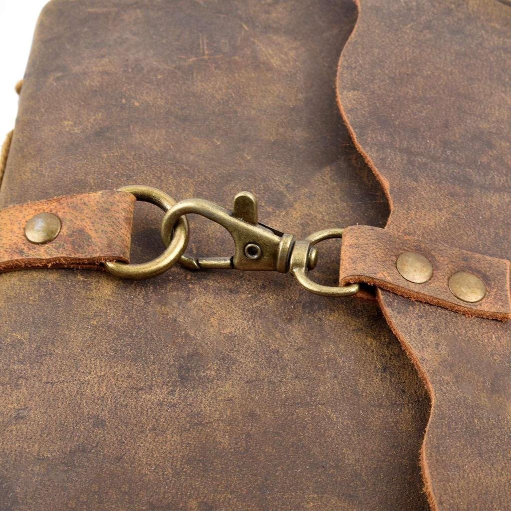 Vintage Deckle Leather Classic Charm Handmade Diary D-Lock Closure, Ruling Journal Secret Keeper for Ideal Writer 200 Pages for Gift for Men and Women