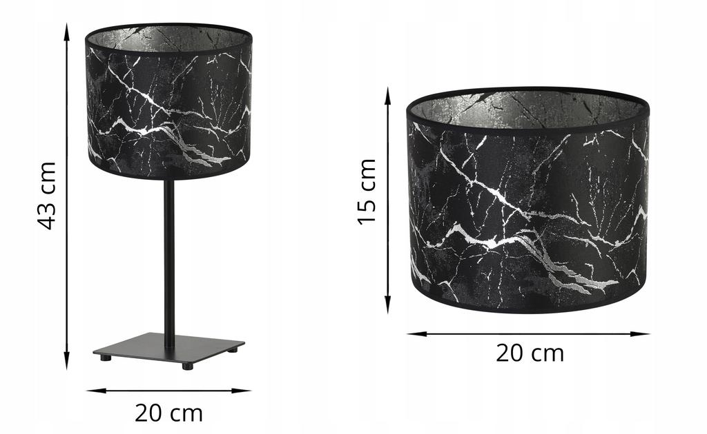 GIA TISCHLAMPE, SILBERNES MUSTER-LAMPENSCHIRM