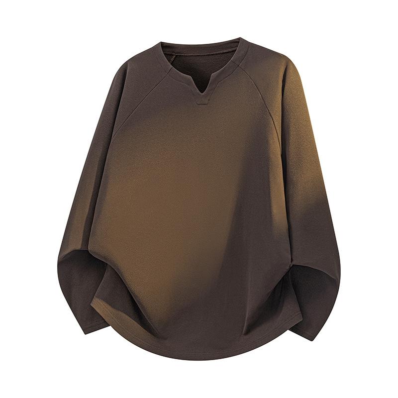 Men Autumn Raglan Sleeve V Neck Long Sleeve T Shirt